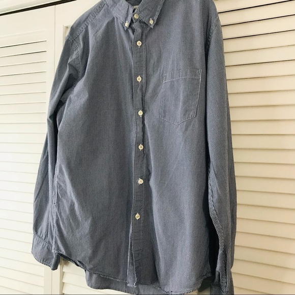 J. CREW Blue White Plaid Button Down Long Sleeve Cotton Shirt Size Large - Picture 3 of 9